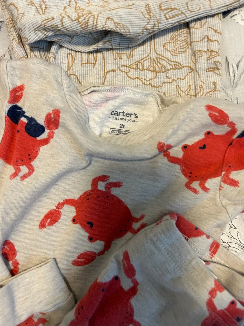 Carter's Boys 3-Pack Pajama Tops and Pants — Blue, Red, Gray